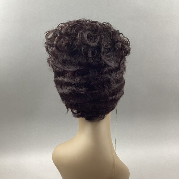 HH-Sofina #Natural Brown Short Curly 100% Human Hair Wig - Picture 4 of 9